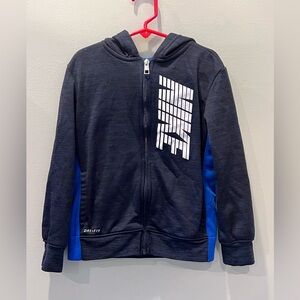 Boys NIKE size 7 Zip Up Hooded Dri-Fit Sweatshirt / Jacket